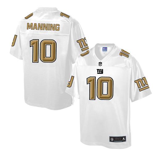 Men's Game Eli Manning Nike Jersey White - #10 Pro Line Fashion NFL New York Giants